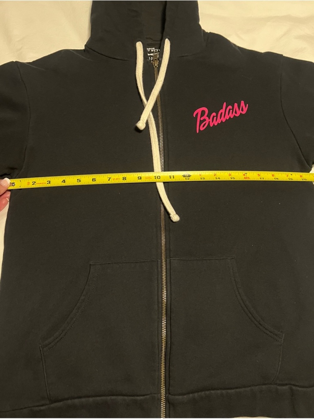 Grunt Style Black Hoodie with Pink 'Badass' Script - Picture 6 of 7